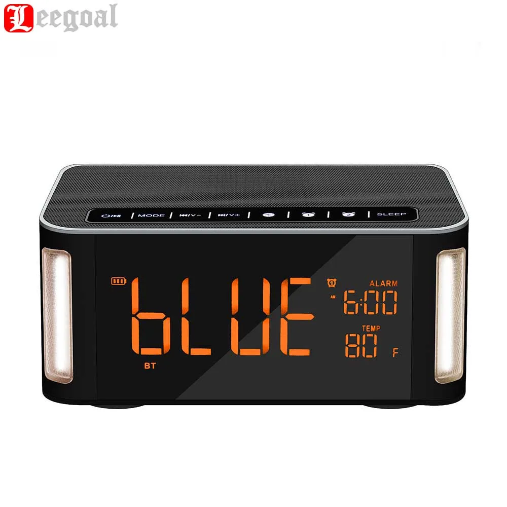 

Wireless Bluetooth Speaker Portable Alarm Clock Speaker Time LED Display Hands-Free Calling/FM Radio/ Aux-in/ TF Card/ U Disk