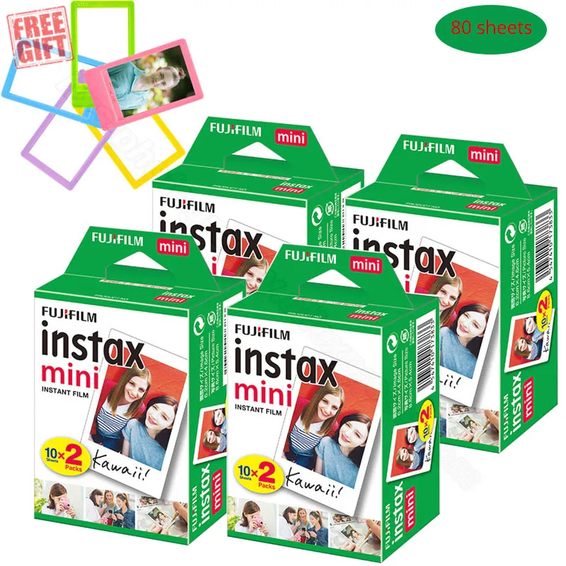 Fujifilm Instax Mini 9 мгновенная белая пленка+ 5 цветов рамка набор для Instax Mini 9 8+ 7s 70 90 25 камера SP-2 SP1 Liplay принтер - Цвет: 80 sheets-frames