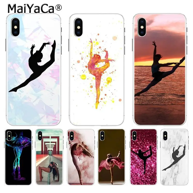 

MaiYaCa gymnastics silhouette Hot Fashion Fun Dynamic phone case for iPhone 8 7 6 6S Plus X XS max 10 5 5S SE XR Coque Shell