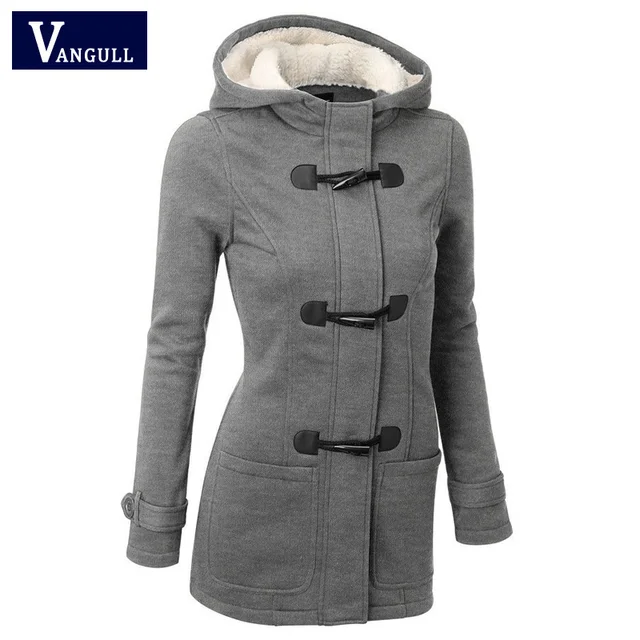 US $16.48 Women Causal Coat 2018 New Spring Autumn Women's Overcoat Female Hooded Coat Zipper Horn Button Out