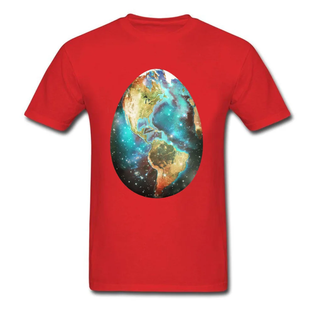 Earthly egg Gift Short Sleeve Tops T Shirt NEW YEAR DAY Crewneck Pure Cotton Youth T Shirt Gift Tops Shirts Retro Earthly egg red