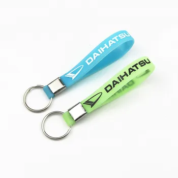 

New Luminous Car-Styling Silicone Keychain Car Sticker key ring For Daihatsu Yrv Scion Venza Datsun Key Chain Accessories