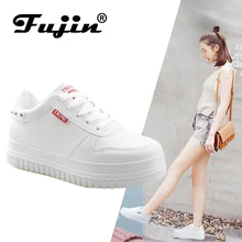 Fujin font b women b font fashion Spring shoes Brand font b sneakers b font Round