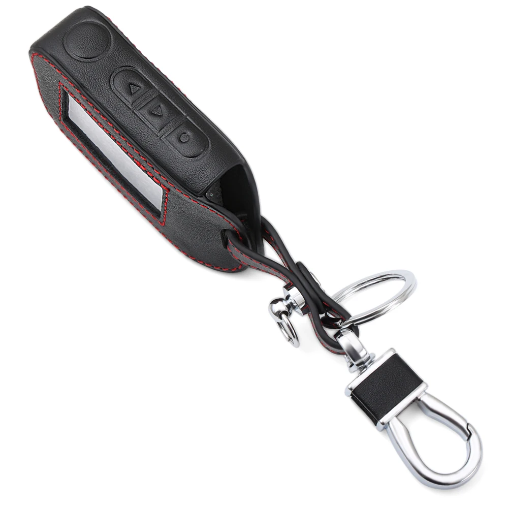 Key Case Cover Leather Car Key Case Keychain Protect Cover For Starline A63/A36/A39/A66/A96 Two Way Car Alarm LCD Remote Control