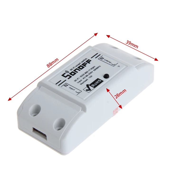 

OOTDTY Plastic White 100-250V 10A WiFi Wireless Switch Relay Module Smart Home For Apple Android Smartphones
