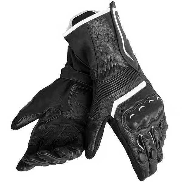 Мотоциклетные мужские перчатки ASSEN Dain растягивающиеся гоночные перчатки из натуральной кожи черные - Цвет: black white