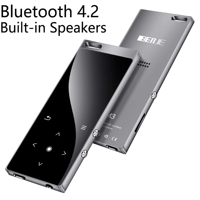 

Bluetooth4.2 MP4 Player with Speaker 1.8Inch Screen Lossless Sound Video Player Support FM, Recorder, SD Card Up to 128GB