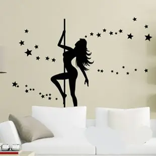 

Pole dancer wall stick bar net cafe cafe gym yoga dance music classroom billiards room decoration