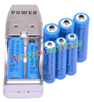 

4x AA + 4x AAA 1.2V 1800mAh 3000mAh NiMH Blue Rechargeable Battery Cell + AA AAA USB Charger
