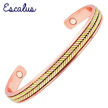 

Escalus 2019 Healing Tri-Color Copper Bracelets With Magnets For Men and Ladies Health Flexible Bangle For Different Sizes Wrist