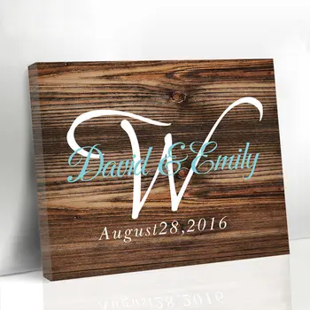 

Fashion Canvas Wedding Signs Custom Name & Date Modern Canvas Wedding Welcome Sign Anniversary Gifts Wedding Welcome Board