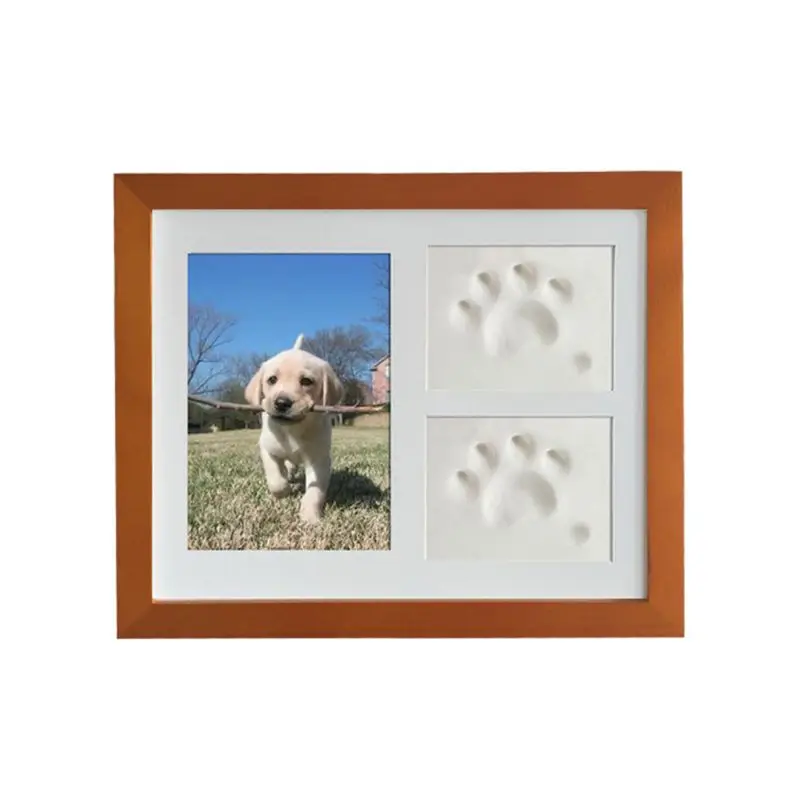 Pet Мемориал рамка для фотографий кошек и собак Paw печати фоторамка для комнаты Настенная или с настольной подставкой Декор - Цвет: BW