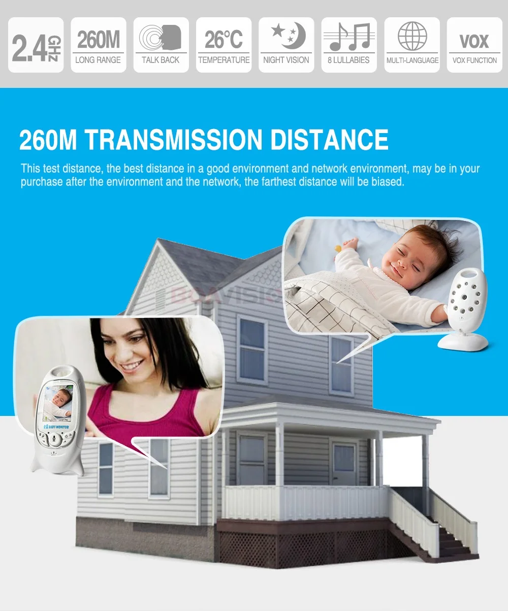 best cheap outdoor security camera VB601 Video Baby Monitor Wireless 2.0'' LCD Babysitter 2 Way Talk Night Vision Temperature Security Nanny Camera 8 Lullabies door security camera