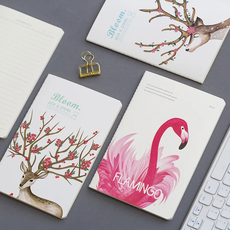 

Fromthenon Flamingo Deer Notebook Bullet Journal Line Paper A5 Journal Student Exercise Book School Supplies Kawaii Stationery