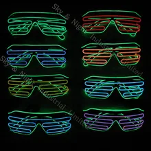 LEDLighting Double Color Glow LED EL Glasses Wire sunglasses Light Up Shades Flashing Rave Festival Party Bright Glasses New Top