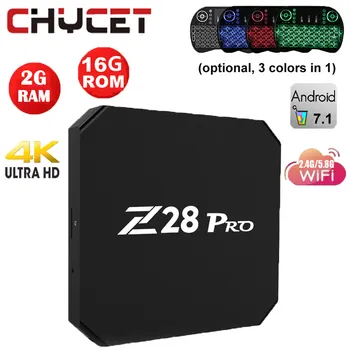 

Chycet Z28 PRO Smart Android 7.1 TV Box RK3328 Quad Core 64 Bit 4K H.265 USB3.0 2GB 16GB Mini PC WiFi LAN HD Media Player Z28