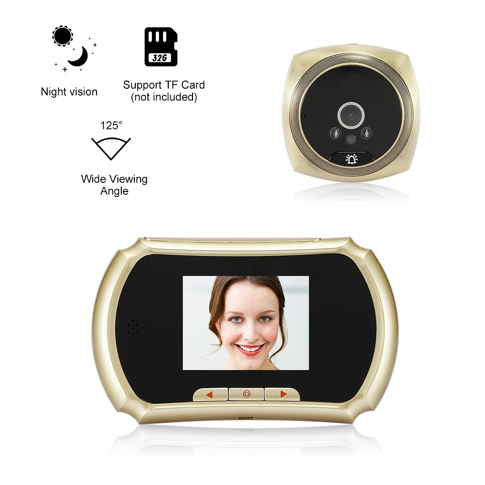 

1.3MP Peephole Door Camera 3-Inch LCD Screen Monitor Video Door Viewer Door Eye Doorbell PIR Motion Detection for Home Security