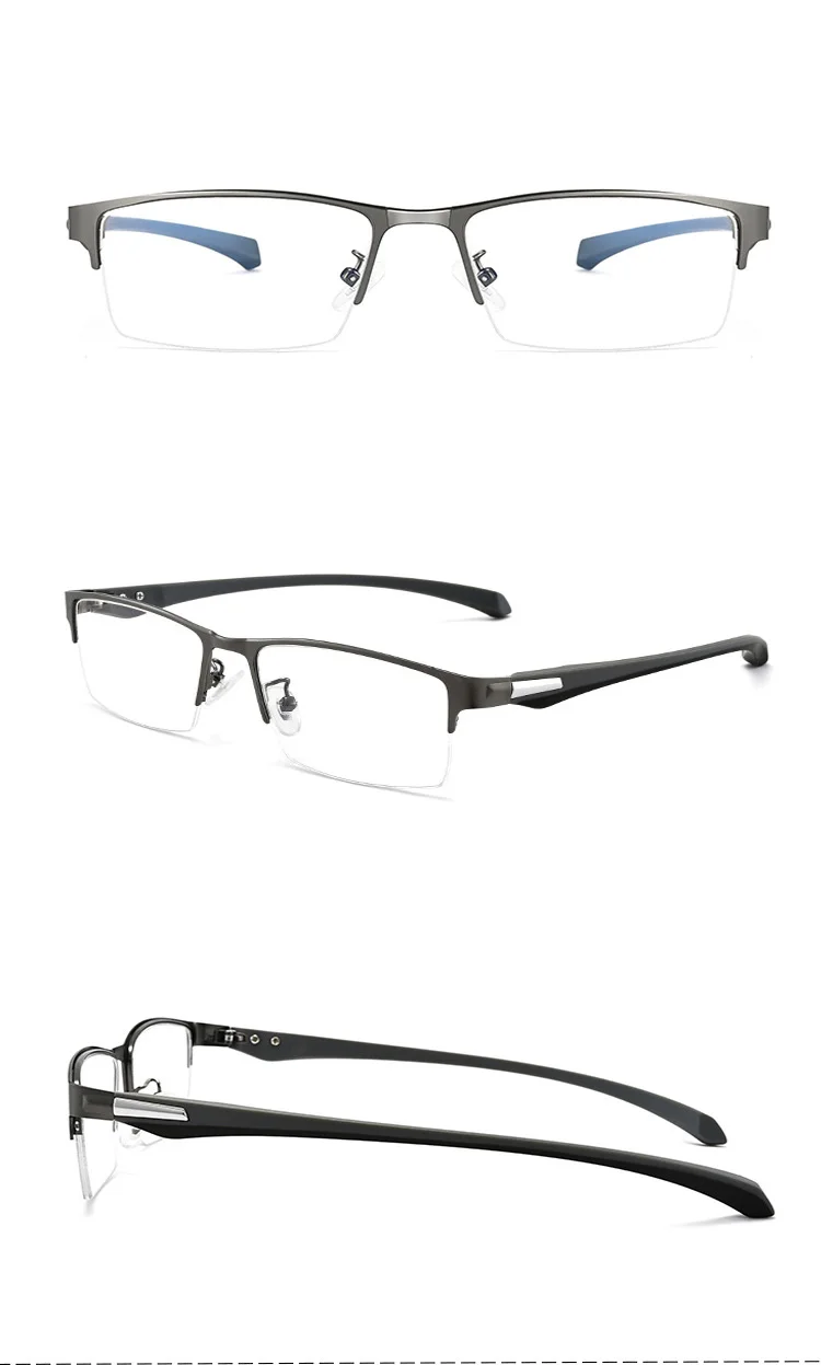 Мужские деловые очки из сплава, Мужские квадратные сверхлегкие металлические оправы для очков