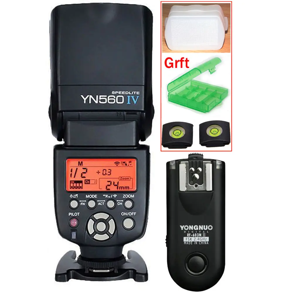 Yongnuo YN 560 IV Flash Speedlite +RF 603 II N Wireless Remote Trigger