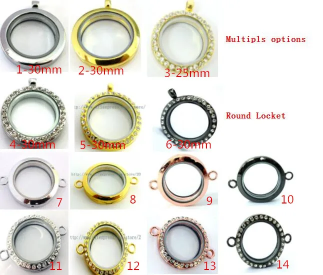 

Wholesale round shape high quality Floating Memory living Locket can put charms or mini photo in