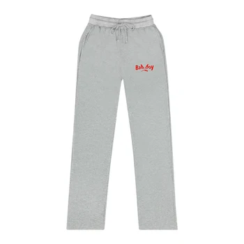

RED Bad Boy Print Full Length Velvet Trousers Popular Casual Gym Clothing Streetwear Pants
