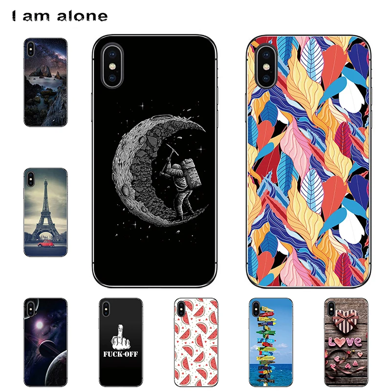 

I am alone Phone Cases For Apple iPhones 7 Plus 8 6 X 4 5 S Mobile Solf TPU Color Fashion Cover For iPhone XS Max Free Shipping