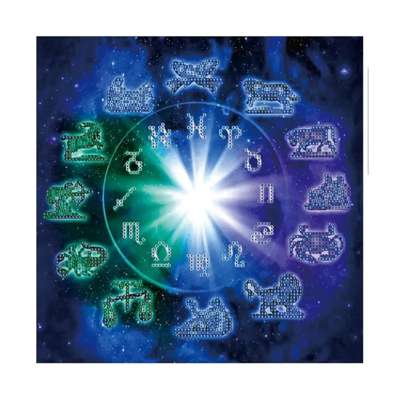 

5D DIY Diamond Embroidery Painting of Zodiac Signs Handmade Wall Decoration Cross Stitch Printing Craft Kits without Frame
