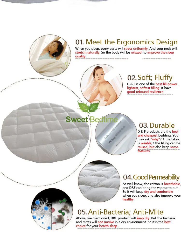 Duck down and feather mattress topper (5)