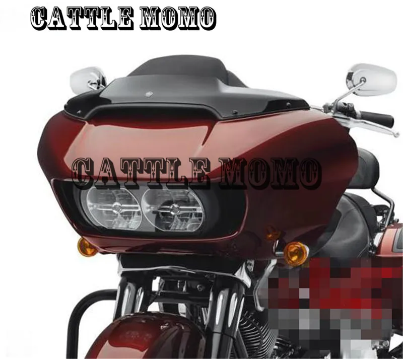 " лобовое стекло мотоцикла для Harley Rode Glide модели- двойной свет акулы головы лобовое стекло черный