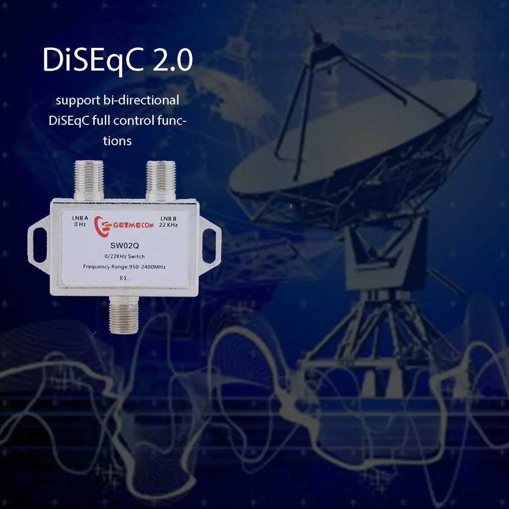 Переключатель спутникового сигнала 0/22Kz 22K 2 cut 1 two in one out JS-SW02Q с никелированным покрытием профессиональная линия