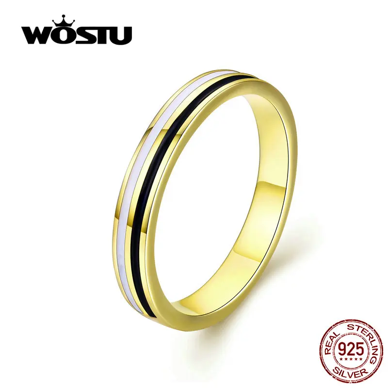 

WOSTU Hot Fashion Ring 100% 925 Sterling Silver Minimalist Rings Finger For Women Wedding Engagement Silver 925 Jewelry CQR523