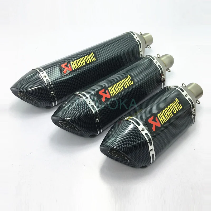 

Universal 51mm Motorcycle Akrapovic Exhaust Muffler Z900 KTM530 TMAX530 CBR300 BN300 570mm 470mm 370mm Hexagonal Escape Silencer