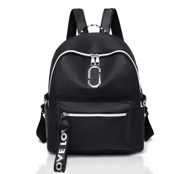

FANSON 2019 new Black Oxford cloth double shoulder bag female Korean fashion backpack college style schoolbag leisure bag
