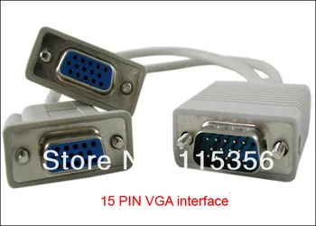 

wholesale 20pcs/lot 1 PC TO 2 VGA SVGA MONITOR Y SPLITTER CABLE 15cm LEAD 15 PIN