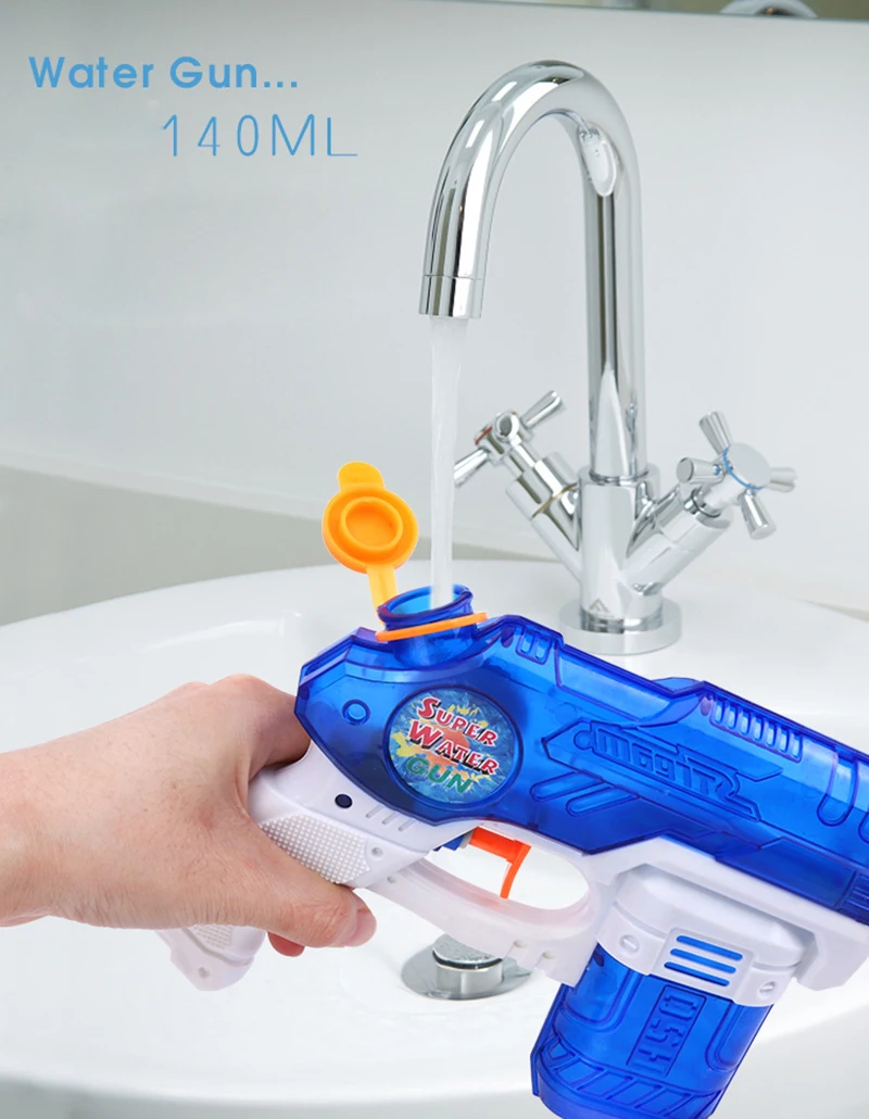 Пушка воды пляжа игрушка для детей взрослых Спорт стрелковый пистолет Ванна игрушка Прозрачный водяной пистолет высокого давления Soaker