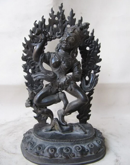 

USPS to USA S3020 Tibet Buddhism Pure Bronze Copper Vasya-vajravarahi Feminine Divinities Statue (B0413)