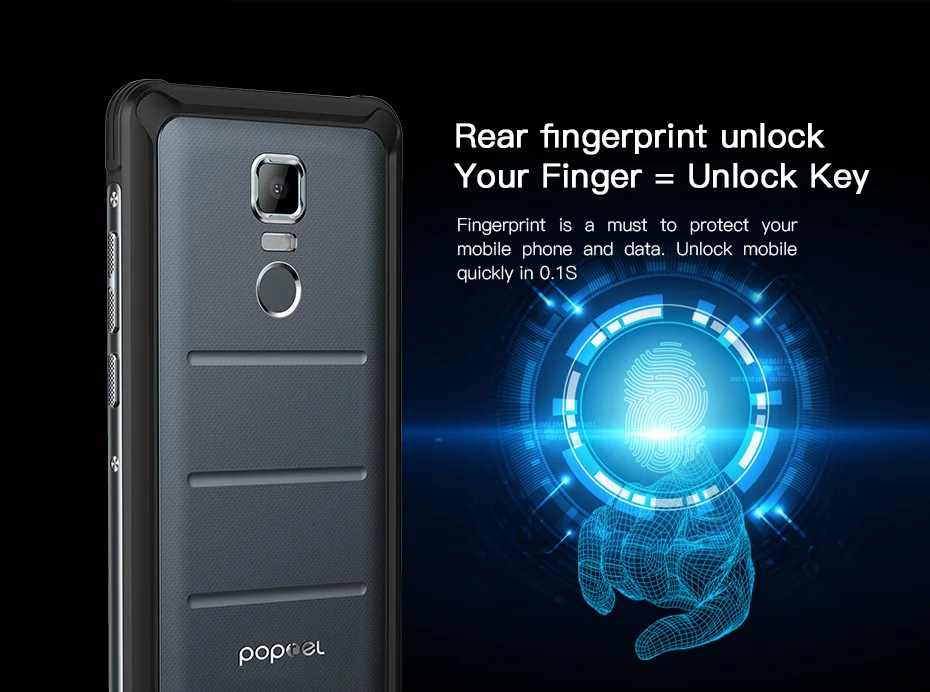 Poptel P10 Глобальный 4G LTE IP68 Водонепроницаемый смартфон 5 дюйма ips MTK6763 Octa Core 4 GB