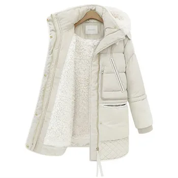 

2017 autumn winters more wool winter jacket women warm hooded long lambs wool coats winter coat
