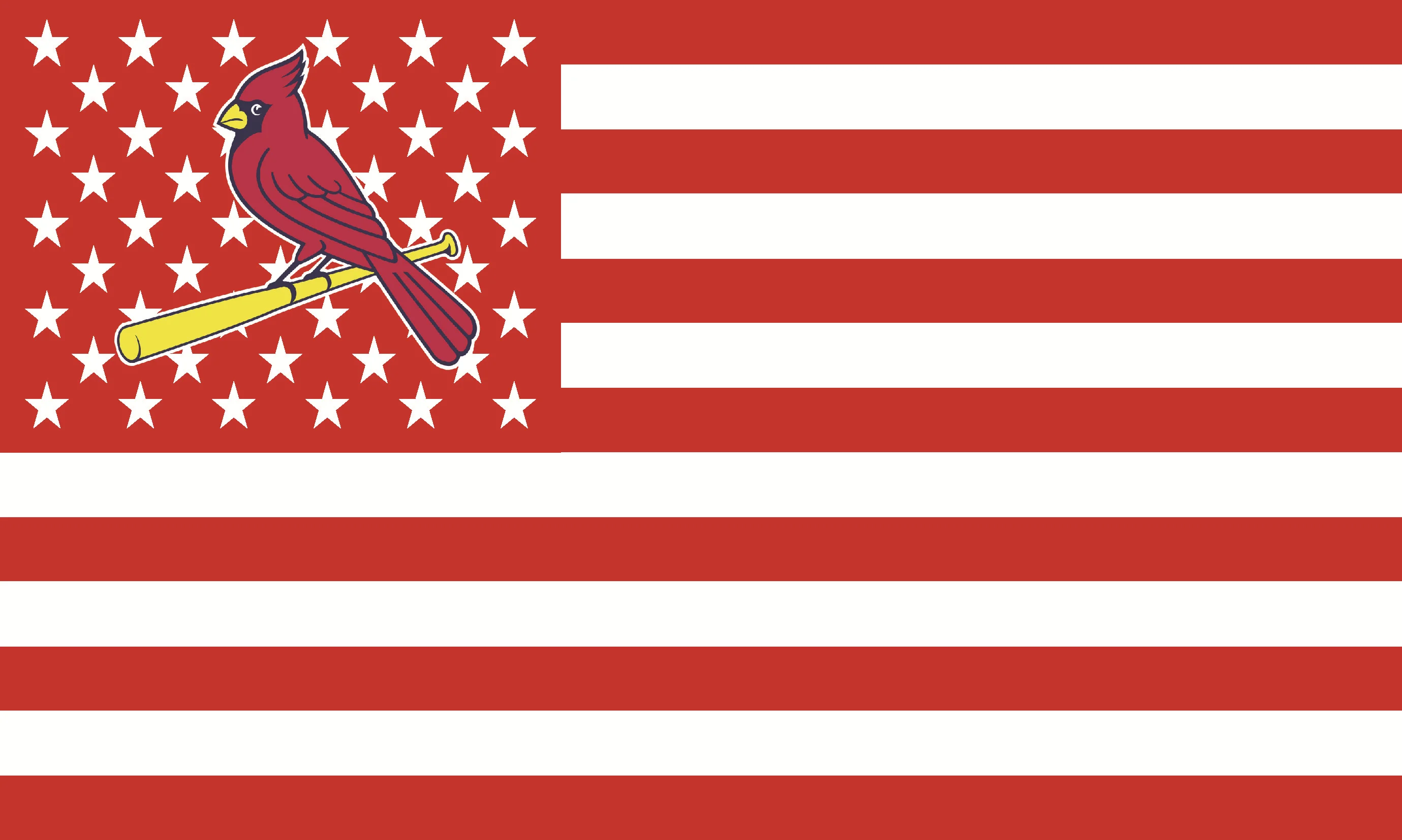 St Louis Cardinals With Us White And Red Stripe Star Baseball