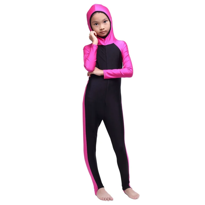 New font b Muslim b font Arab Kids Girls Modest Swimwear Full Cover font b Swimsuit