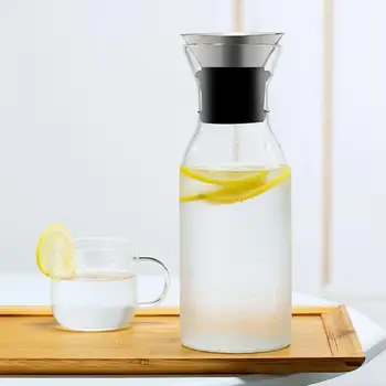 

Cold Hot Kettle Water Bottle High Borosilicate Glass Container Bottle Restaurant Home Lemon Juice Tea Milk Kettle Accessories