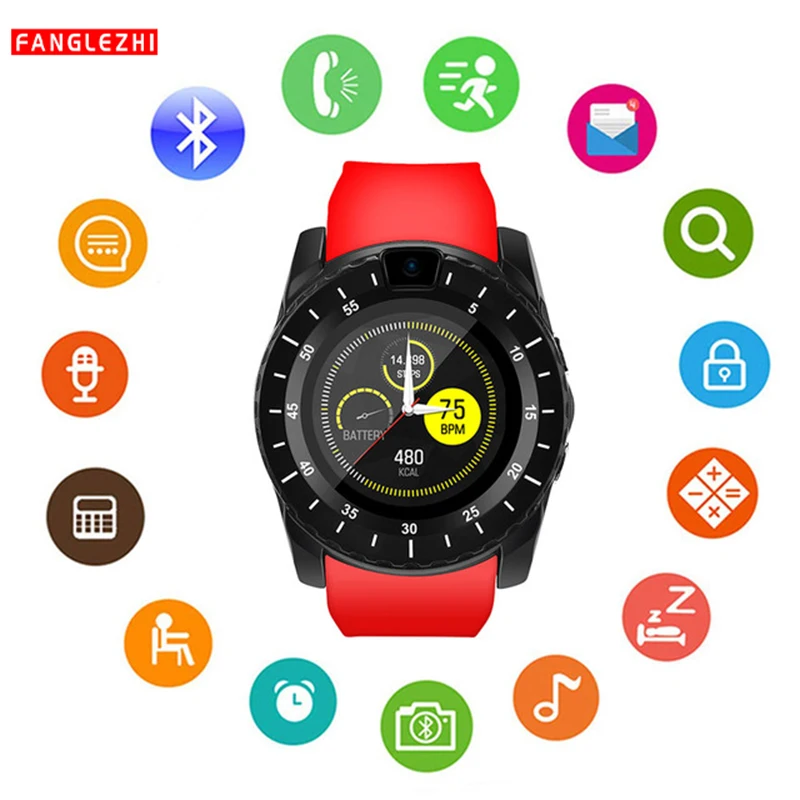 Bluetooth Smart Watch Health Monitoring Motion Tracking TF SIM Card Remote Camera Smartwatch For