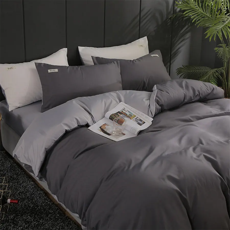 

XIPA 3pc / 4pc Simple Style Silk Bedclothes Set Large Silk Green Duvet Real Color Set Simple Beautiful Bedclothes
