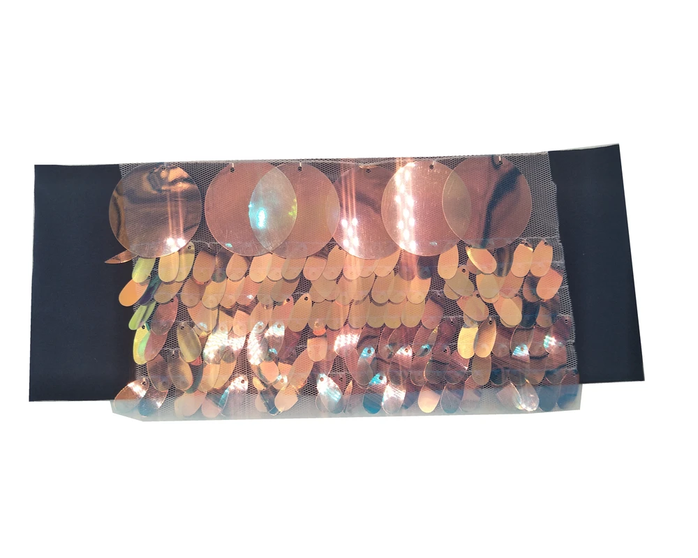 P172152 fashion new style solid cotton flat headband,sequins fish scale