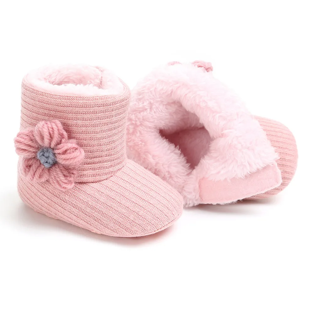 Вязаные меховые сапоги для маленьких мальчиков и девочек, 5 цветов, короткие теплые мягкие зимние сапоги на мягкой подошве для маленьких мальчиков и девочек, обувь для детей 0-18 месяцев
