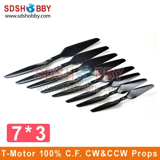 One Pair T Motor 7x3 7030 100 Carbon Fiber Positive Propeller and in Reverse Propellers CW
