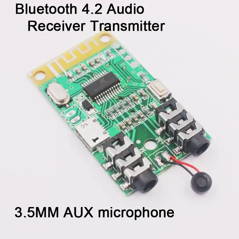 Wireless Stereo Bluetooth 4.2 Audio Receiver Transmitter 2in1 AUX microphone power 5V OR USB For headset Speaker Amplifier | Электроника
