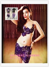 Belly dance eastern diamond embroidery skirts bra dress costume for oriental dance dancing belt for belly dancing suit set 1076