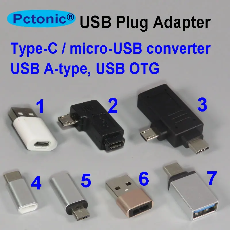 PCTONIC type-C USB OTG адаптер на micro-USB 90 Ангел Тип изгиба конвертер «Мама-папа» USB кабель для флеш-накопителя huawei