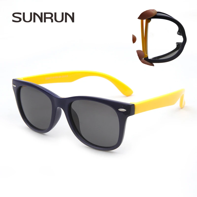 SUNRUN Children Polarized Sunglasses TR90 Coating Classic Fashion Eyewear Kids Sun glasses 100% UV400 Oculos de sol s886